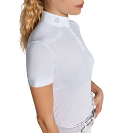 Cavalleria Toscana Tech Piqué Polo Short Sleeve -Horseback Riding Clothing Store tech pique polo SS white side POD351 PA005 0001 CT 37055.1688778949