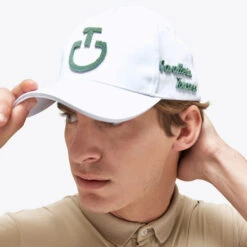 Cavalleria Toscana Tufted Stitch Cap -Horseback Riding Clothing Store tuffed stitch cap white green lifestyle CPU025 GA025 015L cavalleria toscana 37937.1678573867