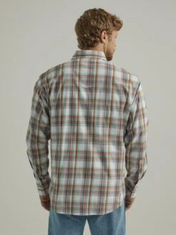 Men's Wrangler Wrinkle Resist Brown Plaid Shirt 7 Men's Wrangler Wrinkle Resist Brown Plaid Shirt -Horseback Riding Clothing Store wrinkle resist plaid shirt brown back 112330396 wrangler 82192.1689459305